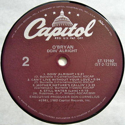 O'Bryan : Doin' Alright (LP, Album)