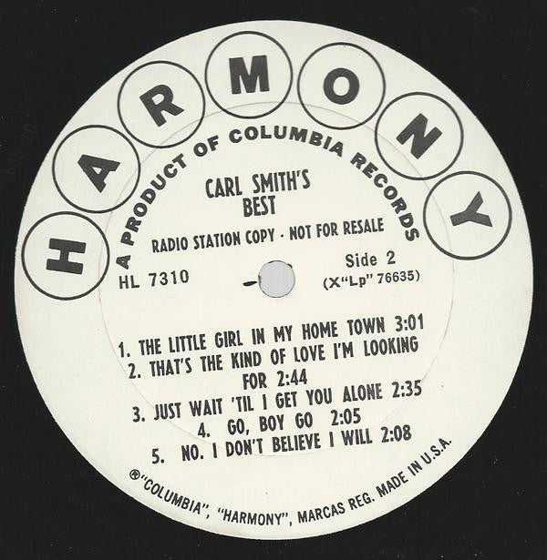 Carl Smith (3) : Carl Smith's Best (LP, Comp, Mono, Promo)