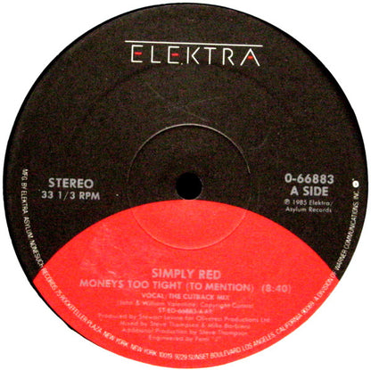 Simply Red : Money's Too Tight (To Mention) (The Cutback Mix) (12", All)