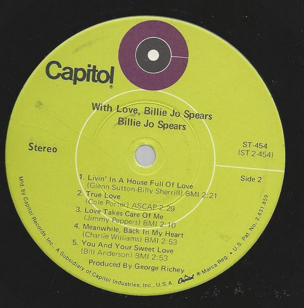 Billie Jo Spears : With Love (LP, Album)