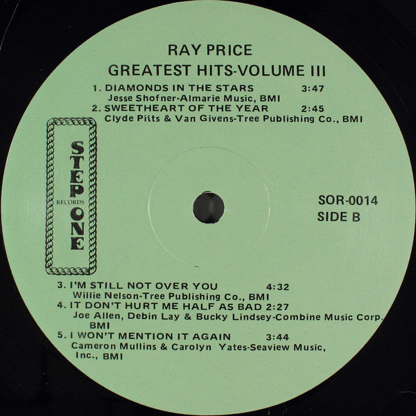 Ray Price : Greatest Hits Volume III (LP, Album)