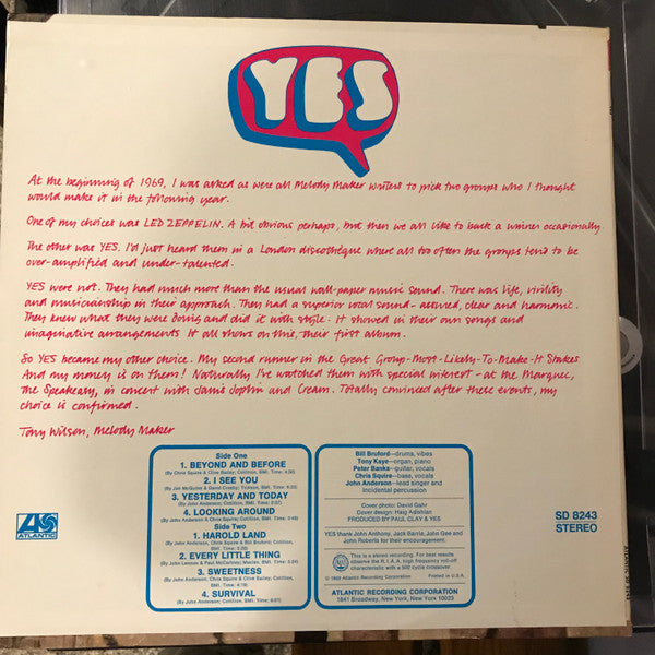 Yes : Yes (LP, Album, Pre)