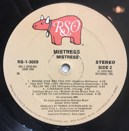 Mistress (6) : Mistress (LP, Album, 26,)