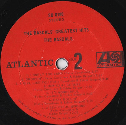 The Rascals : Time Peace (The Rascals' Greatest Hits) (LP, Comp)