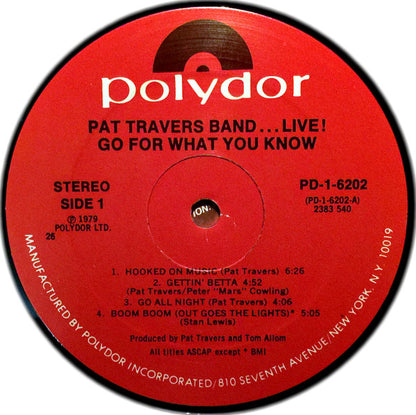 Pat Travers Band : ...Live! Go For What You Know (LP, Album, 26 )