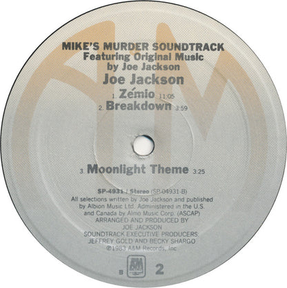 Joe Jackson : Mike's Murder (The Motion Picture Soundtrack) (LP, Album, B -)