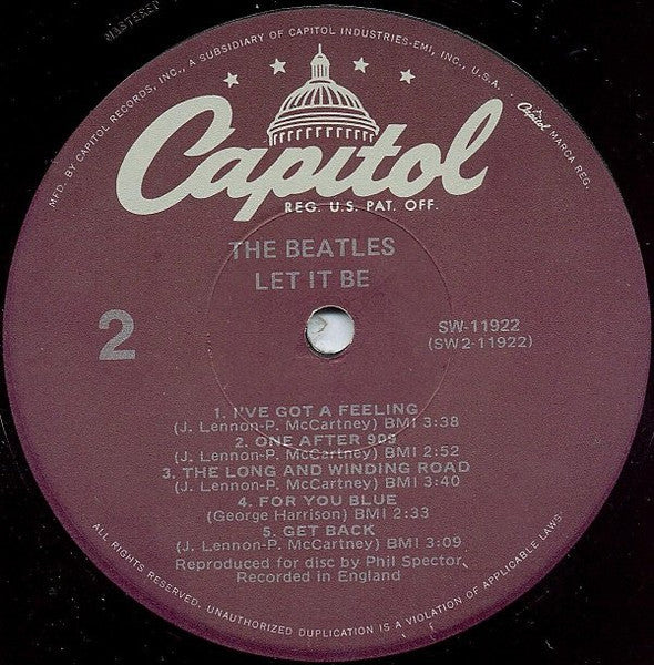 The Beatles : Let It Be (LP, Album, RE, Jac)