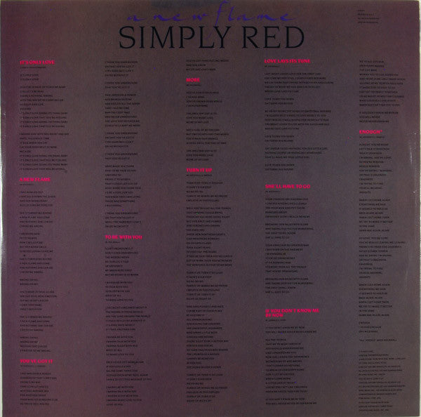 Simply Red : A New Flame (LP, Album, Spe)