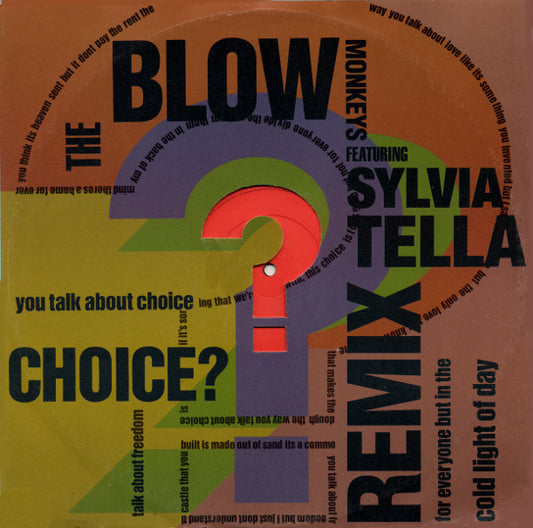 The Blow Monkeys Featuring Sylvia Tella : Choice? Remix (12", Single)