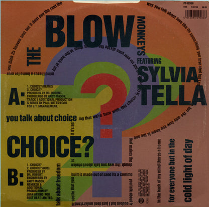 The Blow Monkeys Featuring Sylvia Tella : Choice? Remix (12", Single)