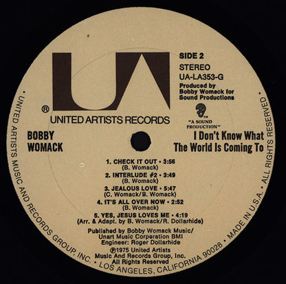 Bobby Womack : I Don't Know What The World Is Coming To (LP, Album, Res)