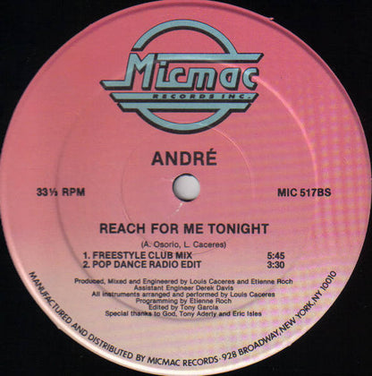 André (4) : Reach For Me Tonight (12")