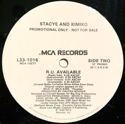 Stacye And Kimiko : R.U. Available (12", Single, Promo)