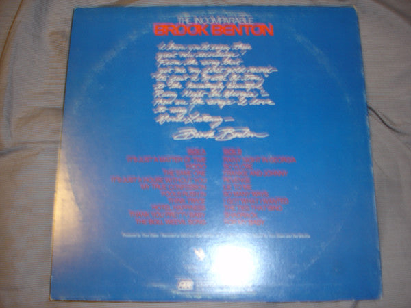 Brook Benton : The Incomparable Brook Benton Sings Your Favorite Songs (LP, Album, RE)