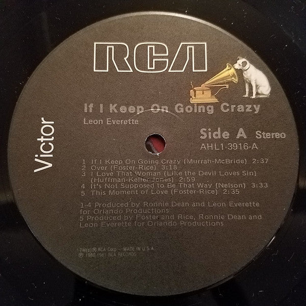 Leon Everette : If I Keep On Going Crazy (LP, Album)