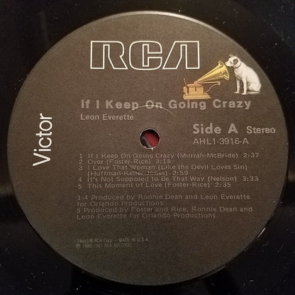 Leon Everette : If I Keep On Going Crazy (LP, Album)