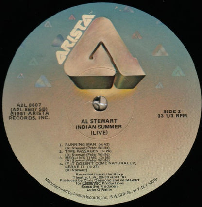 Al Stewart : Live Indian Summer (2xLP, Album, Gat)