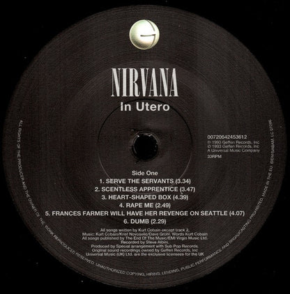 Nirvana : In Utero (LP, Album, RE, RP, 180)