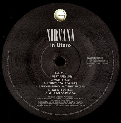 Nirvana : In Utero (LP, Album, RE, RP, 180)