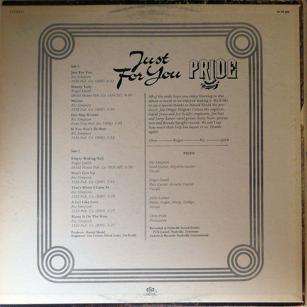 Pride (19) : Just For You (LP)