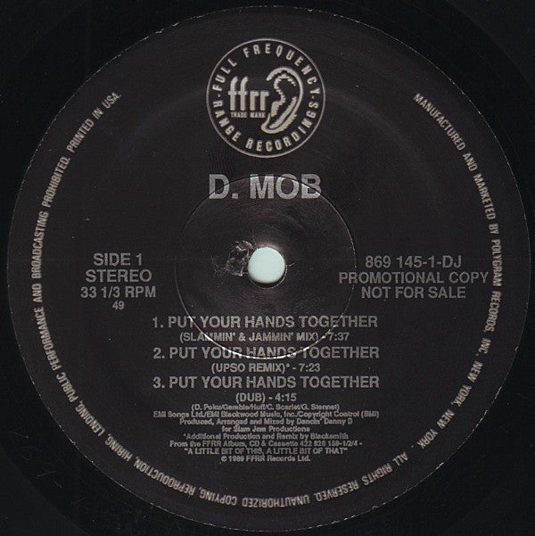 D Mob : Put Your Hands Together (12", Single, Promo)
