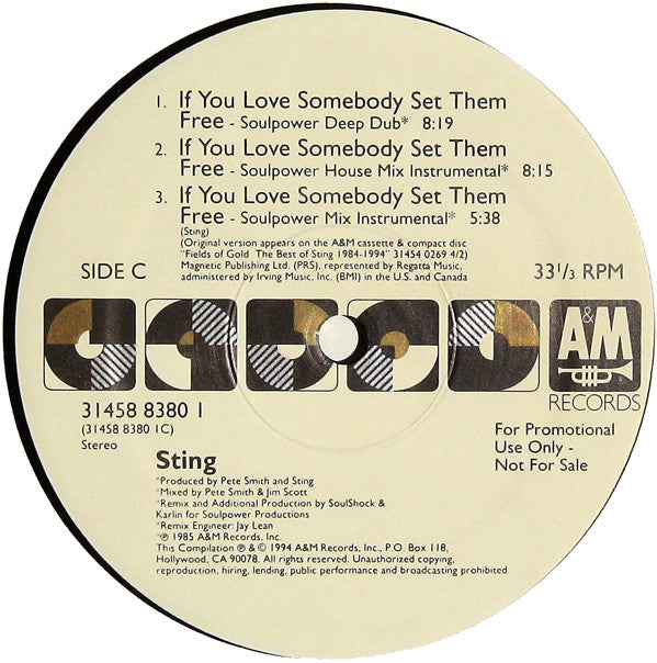 Sting : When We Dance / If You Love Somebody Set Them Free (2x12", Promo)