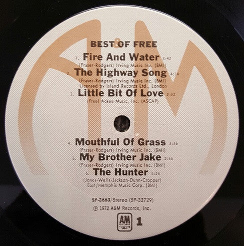 Free : Best Of Free (LP, Album, Comp, RM, Ter)