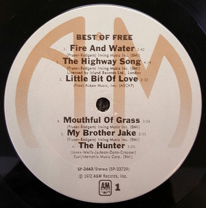 Free : Best Of Free (LP, Album, Comp, RM, Ter)