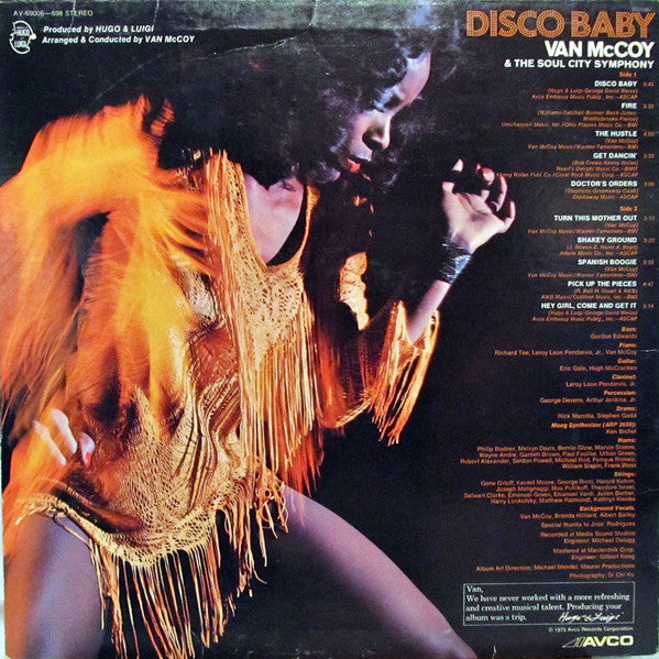 Van McCoy & The Soul City Symphony : Disco Baby (LP, Album, PRC)