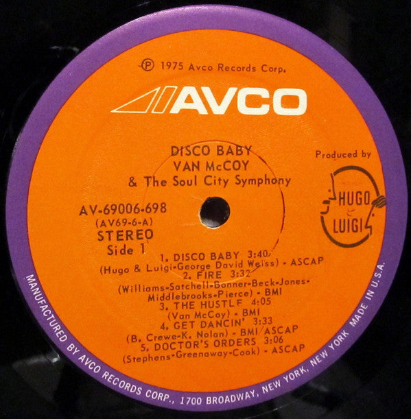 Van McCoy & The Soul City Symphony : Disco Baby (LP, Album, PRC)