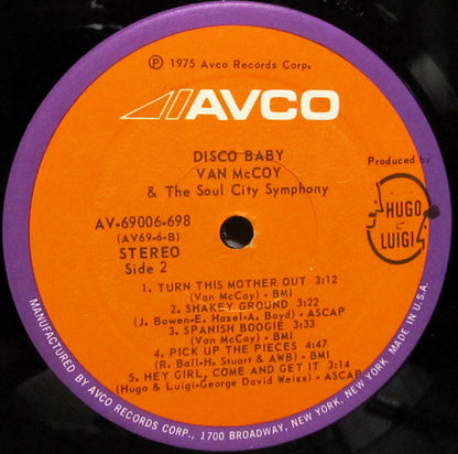 Van McCoy & The Soul City Symphony : Disco Baby (LP, Album, PRC)