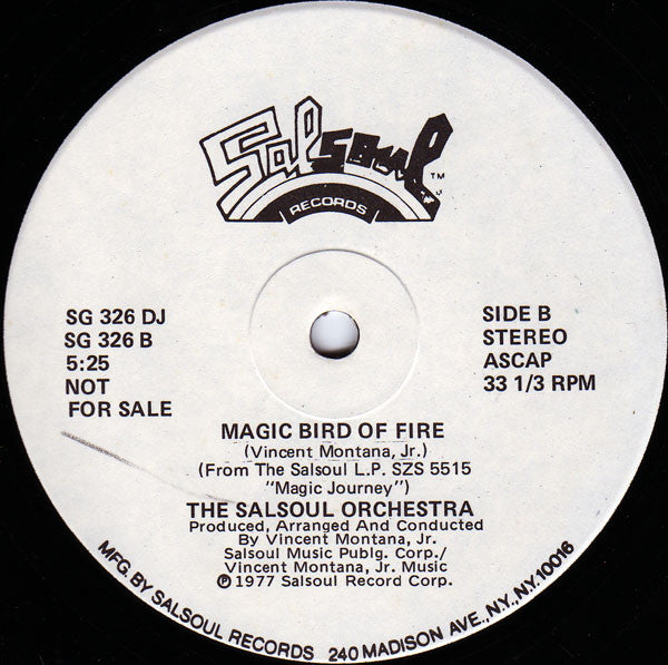 The Salsoul Orchestra : West Side Story (Medley) / Magic Bird Of Fire (12", Single, Promo)