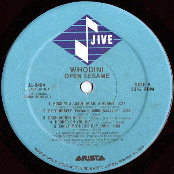 Whodini : Open Sesame (LP, Album, Hau)