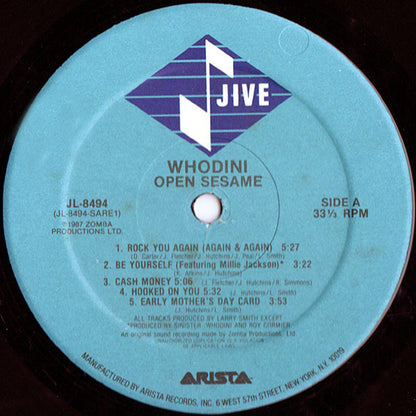 Whodini : Open Sesame (LP, Album, Hau)