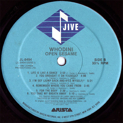 Whodini : Open Sesame (LP, Album, Hau)