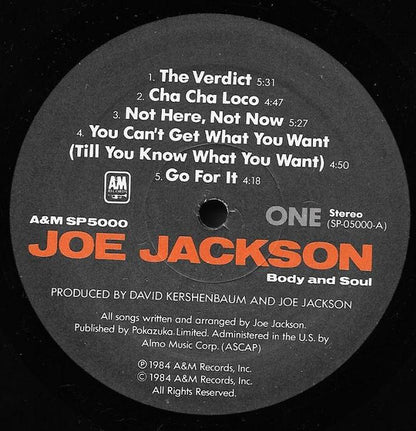 Joe Jackson : Body And Soul (LP, Album, EMW)