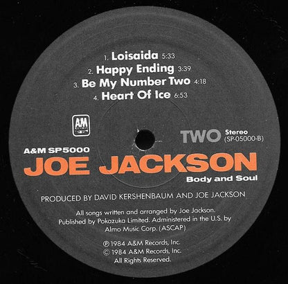 Joe Jackson : Body And Soul (LP, Album, EMW)