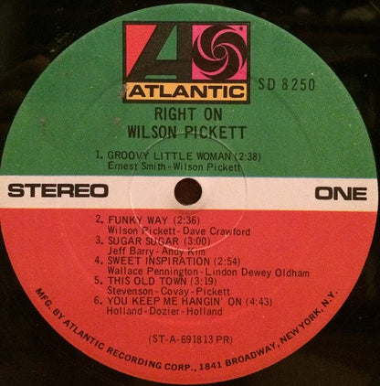 Wilson Pickett : Right On (LP, Album, PR )