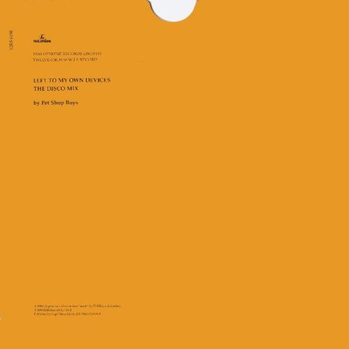 Pet Shop Boys : Left To My Own Devices (The Disco Mix) (12", Single, Ltd)