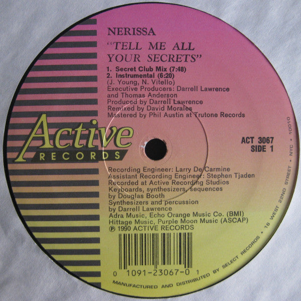 Nerissa : Tell Me All Your Secrets (12", Single)