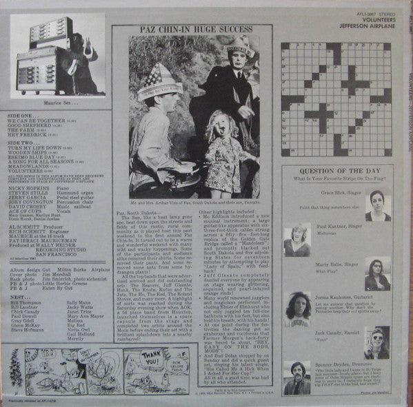 Jefferson Airplane : Volunteers (LP, Album, RE, Ind)