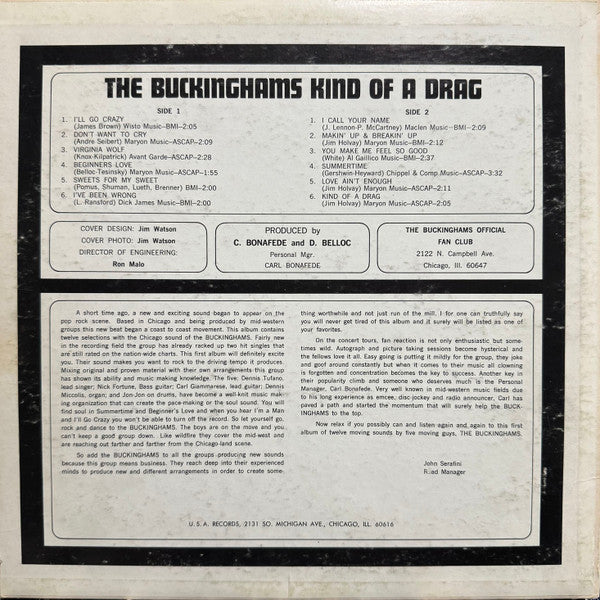 The Buckinghams : Kind Of A Drag (LP, Album)