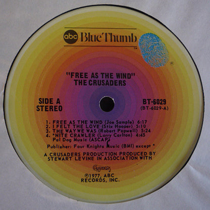 The Crusaders : Free As The Wind (LP, Album, Ter)