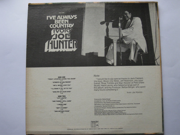 Ivory Joe Hunter : I've Always Been Country (LP, Album, Son)