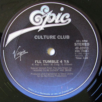 Culture Club : I'll Tumble 4 Ya! (Special Extended Version Remix) (12")