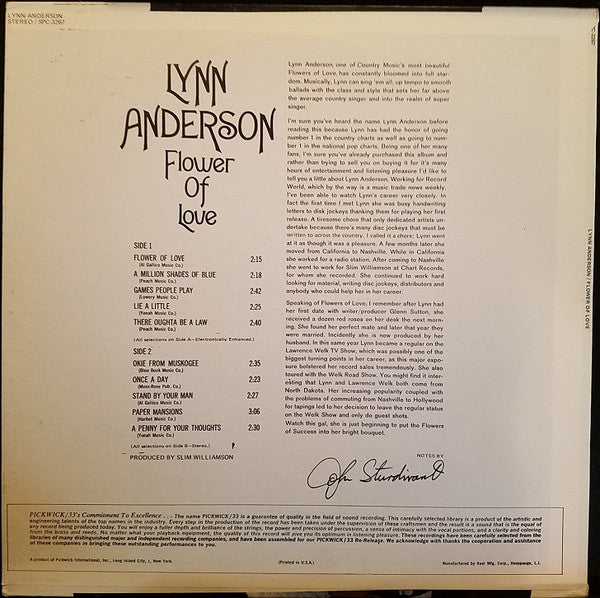 Lynn Anderson : Flower Of Love (LP, Album, Comp)
