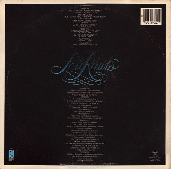 Lou Rawls : Sit Down And Talk To Me (LP, Album, Pit)