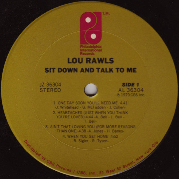 Lou Rawls : Sit Down And Talk To Me (LP, Album, Pit)