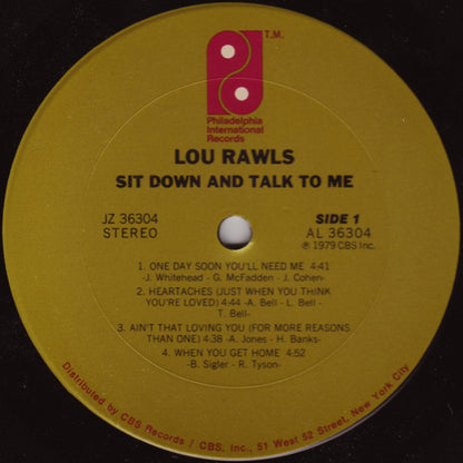 Lou Rawls : Sit Down And Talk To Me (LP, Album, Pit)