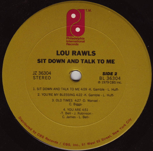 Lou Rawls : Sit Down And Talk To Me (LP, Album, Pit)